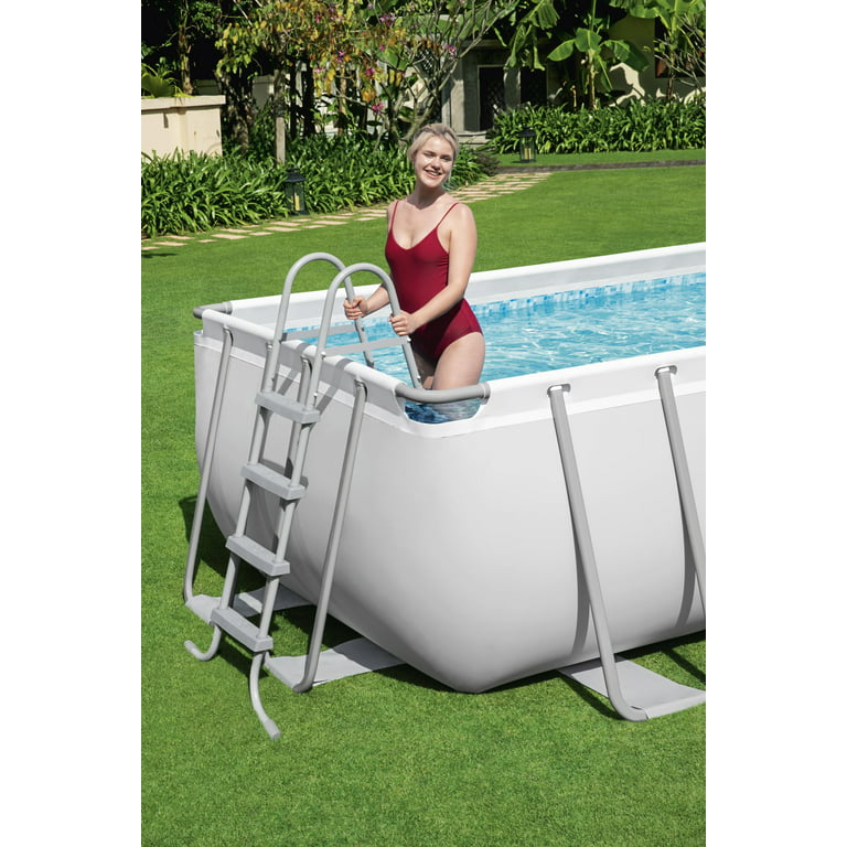Bestway Power 18' x x 48" Rectangular Frame Swimming Pool Set with Ladder and Cover - Walmart.com