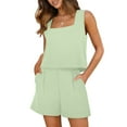 thumbnail image 4 of Aofany Women's 2 Piece Suits Square Neck Sleeveless Tank Tops with Shorts Casual Set Women's Summer Loungewear Sets Beach Outfits, 4 of 8