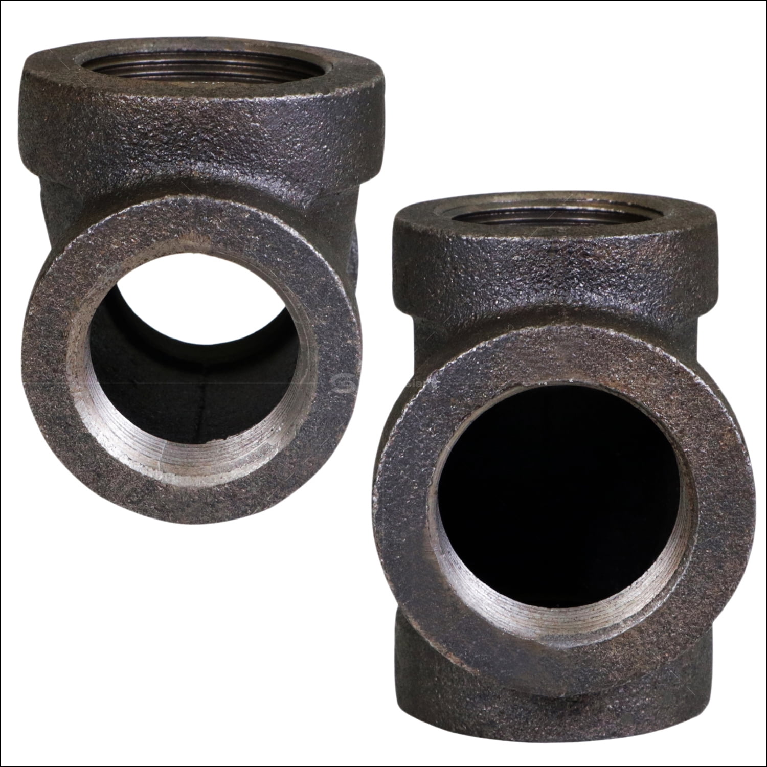 Supply Giant 2" x 2" x 2-1/2" BLack Pipe Fitting Reducing Tee Cast Iron