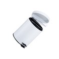 thumbnail image 1 of Yuarrent Cubo de basura con tapa de Pedal, caja de basura, peldaño de Metal, cubo de basura redondo, a prueba de polvo, sala de estar, baño, Suministros de limpieza para el hogar Blanco/5L, 1 of 6