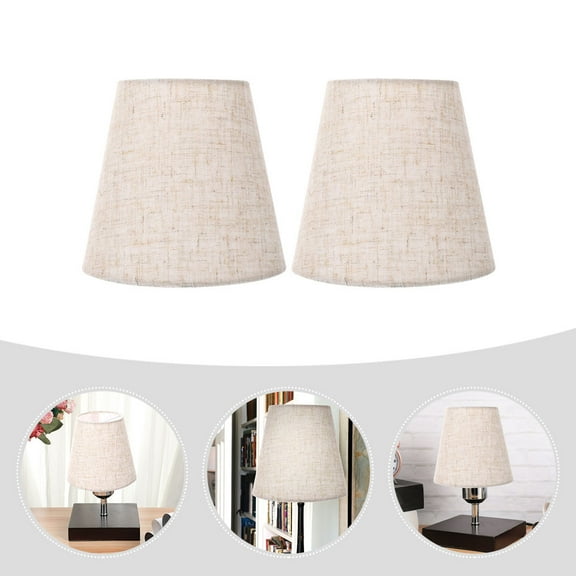 DRAFIDEEP 2Pcs Beige Cloth Craft Lamp Cover Indoor Lampshade for Table Lamps 14.0x13.0x9.0in