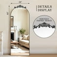 thumbnail image 3 of MISSDAY Vintage Baroque Full Length Mirror, 65"X24" Arched Full Body Mirror, Matte Black, 3 of 3