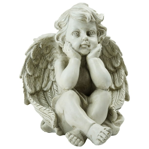 Northlight 10.75" Sitting Cherub Angel Outdoor Patio Garden Statue