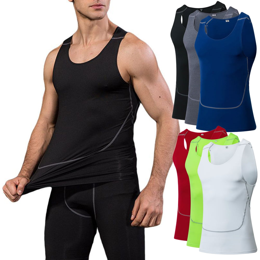 Details about   Men's Sleeveless Top Compression Under Base Layers Tank Tee Sports Muscle Vest 