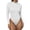 White, variant on semimay women's autumn and winter bottoms long sleeved zipper bodysuit