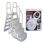 Main Access Above Ground Pool Step Ladder with Smart LED Light & Remote