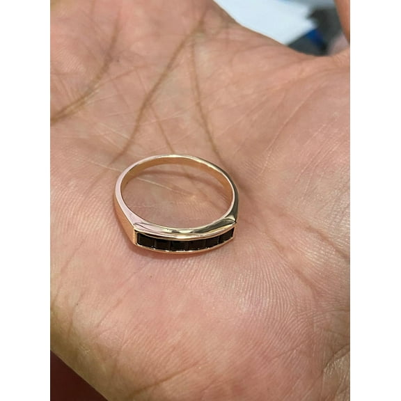 Black onyx Ring, Solitaire Emerald Cut Silver Ring, Black Gemstone Ring, Wedding Ring, Gift For Her , September Birthstone Ring,