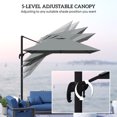 thumbnail image 4 of Outsunny Parasol Déporté de 8 Pieds en Aluminium avec Manivelle Inclinable, 4 of 10