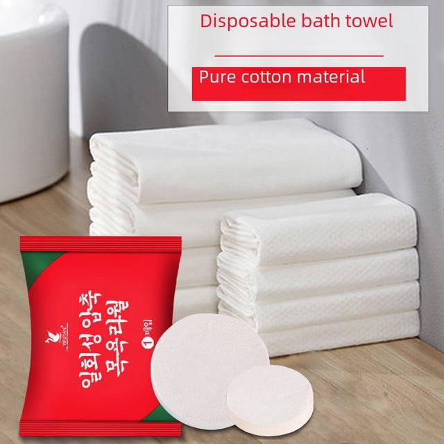 Toalla de baño comprimida desechable, toalla facial extra gruesa, suministros de viaje, toalla comprimida, toalla portátil, toalla de baño plegable