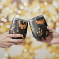 thumbnail image 2 of 12oz Stemless Wine Tumblers Black Halloween Pumpkin Faces Vacuum Insulated Stainless Steel Travel Tumbler Cups Mug with Lid and Straw for Champaign,Cocktail,Beer with Cleaning Brush, 2 of 5