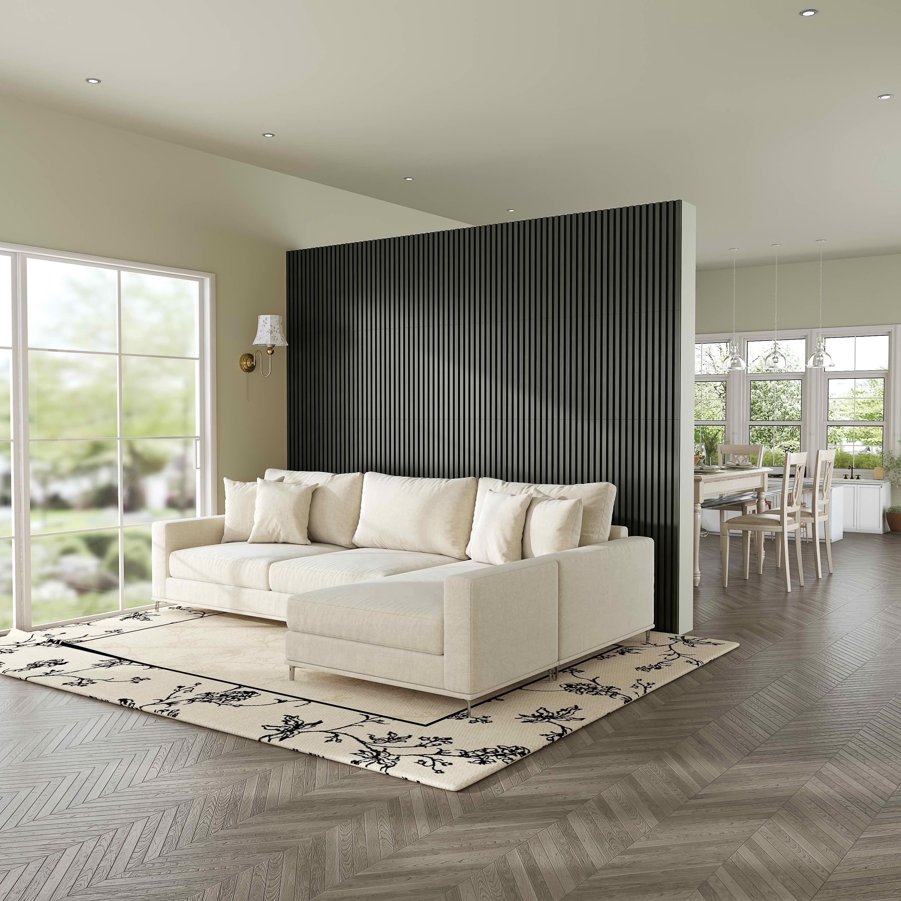 MAYEERTY Black Wood Veneer MDF Sound Absorbing Panel for Wall Decor, 24x24x1 Inch, 4 Pack