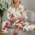 thumbnail image 6 of Haiem Cartoon Mushrooms Pattern Women’s Long-sleeve Sleepwear,Sleepwear Set,2-piece Loungewear Set,Soft PJs Comfy Nightwear with Pockets-X-Large, 6 of 7
