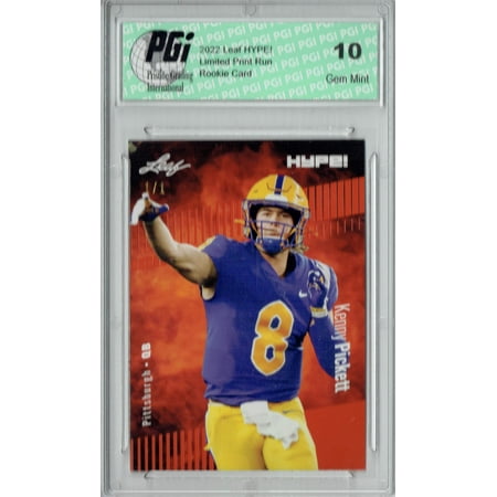 Kenny Pickett Rookie Card Pittsburgh PGI 10 Gem Mint Football Trading Card 2022 Leaf Hype #79 Orange Blank Back #1/1