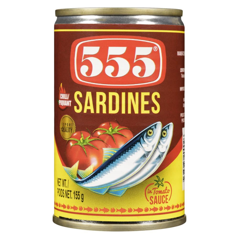 555 SARDINES TOMATO SAUCE WITH CHILI SMALL 50/155g, 555 SARDINE TOMATO CHILI