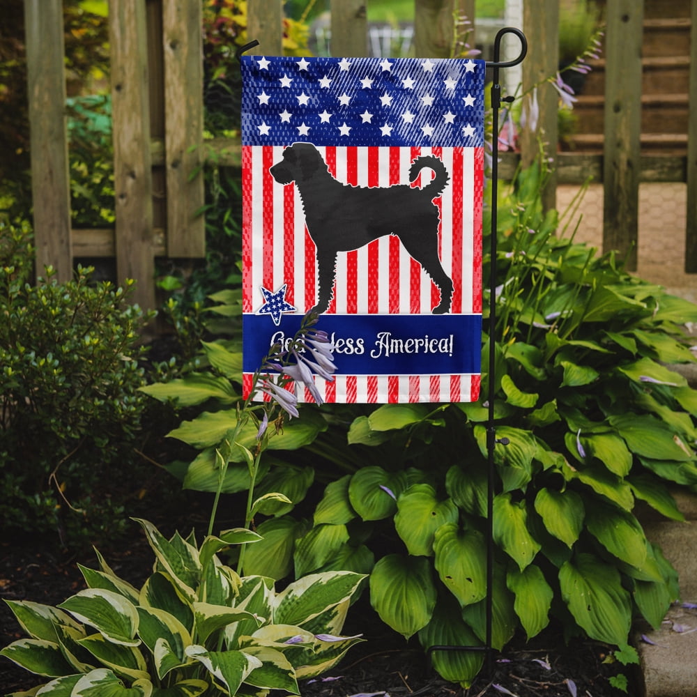Carolines Treasures BB8418GF Labradoodle American Flag Garden Size  Small multicolor