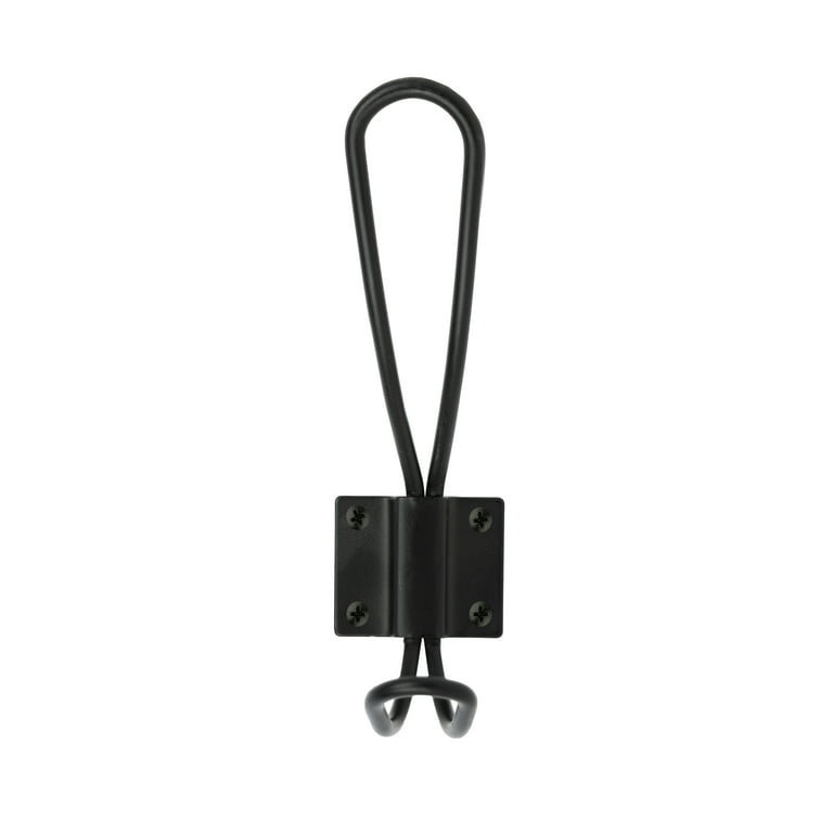 Mainstays Rustic Wall Mounted Double Coat and Hat Wire Hook, Matte Black 