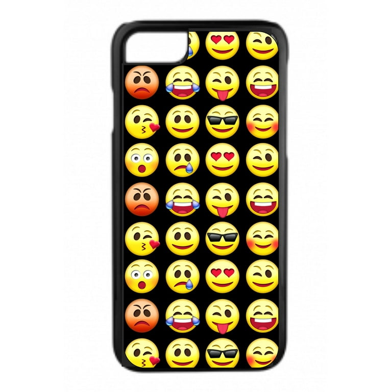 Cute Yellow Emojis Design Black Rubber Case for the Apple iPhone 6 ...