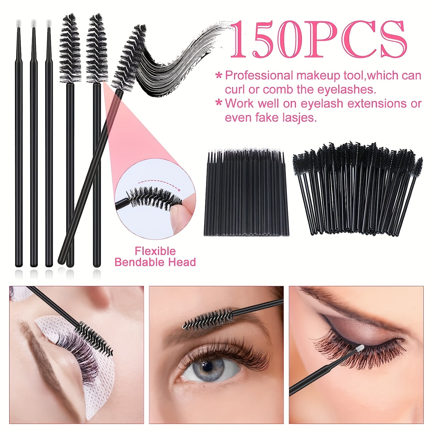 This eyelash extension kit is perfect for beginners and includes a USB air-conditioned hair dryer, 2 eyelash tweezers, 100 eyelash swabs, 50 eyelash brushes, 50 eyelash curlers, 2 rolls of tape, and