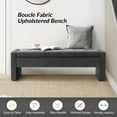 thumbnail image 6 of 55" Modern Upholstered Storage Bench with Tufted Seat, Fabric Ottoman Bench for Bedroom, Entryway, or Living Room, Soft Close Hinge,Charcoal, 6 of 18
