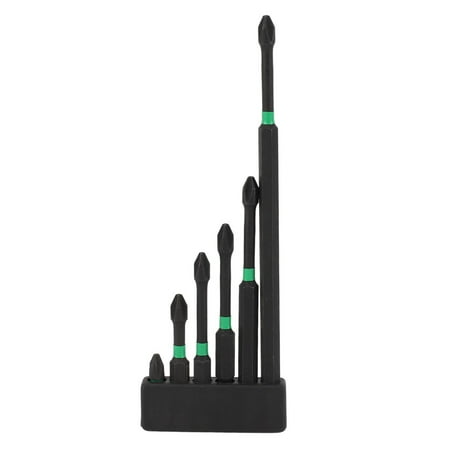 

6Pcs 1/4in Hex Shank Cross Screwdriver Bit Set Alloy Steel Impact Resistant Screw Driver Bit Set 150 90 70 65 50 25mm