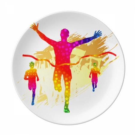 

Football Player Goal Cheer Pattern Plate Decorative Porcelain Salver Tableware Dinner Dish