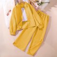thumbnail image 5 of Cethrio Girls Long Sleeve Outfit Sets, Casual Lapel Collar 2 PC Shirts and Pants Sets Yellow Size 10-12, 5 of 5