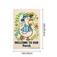 thumbnail image 4 of Jbralid Spring Garden Flag Duck Wearing Hat And Flowers Linen Summer Garden Flags for Outside 12x18 inch, 4 of 5