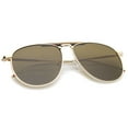 thumbnail image 4 of sunglassLA Unisex Oversize Metal Double Nose Bridge Ultra Slim Temple Super Flat Lens Aviator Sunglasses 57mm (Gold-Tortoise / Brown) - 57mm, 4 of 4