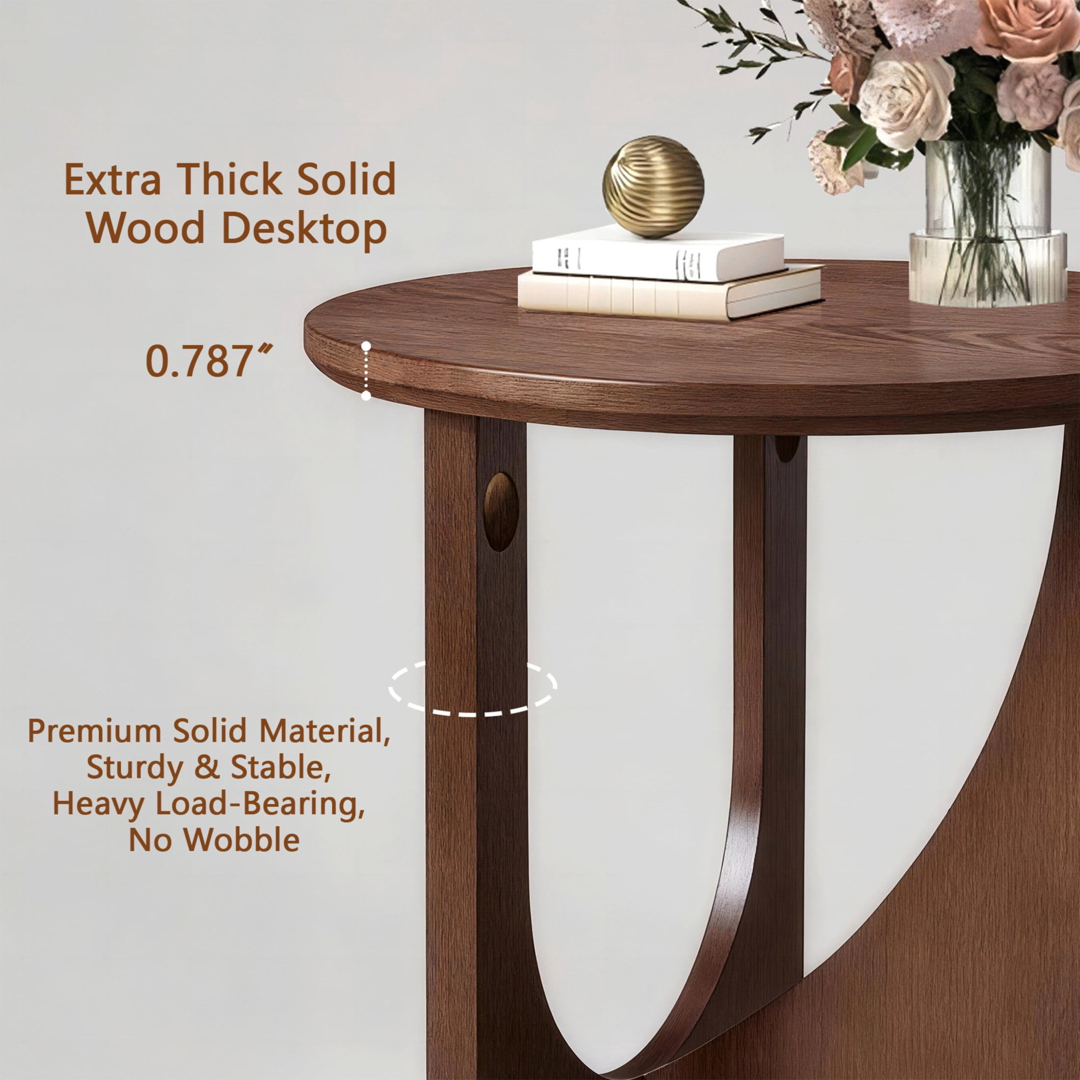 Noble House 2-Piece Round End Table Set, Rubberwood Accent Side Table for Living Room, Walnut
