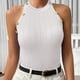 thumbnail image 2 of Camisa sin mangas de color liso, camiseta sin mangas con cuello halter Camiseta sin mangas de punto ajustada Camiseta sin mangas de punto Eleva tu experiencia, 2 of 6