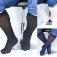 thumbnail image 3 of Mens Striped Knee High Socks Wear Traceless Sheer Mesh Stockings Thin Socks, 3 of 7