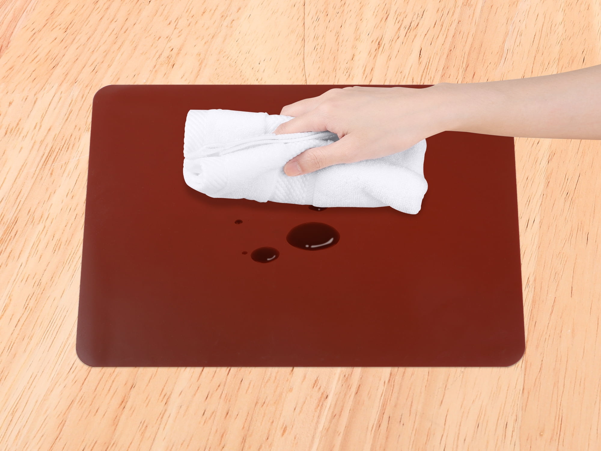 Unique Bargains Set of 6 Silicone Placemats for Kitchen Dining Table Decor Brown