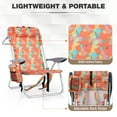 thumbnail image 4 of Alpha Joy Set of 2 Aluminum Portable Folding Beach Chairs 4 Position Reclining Chair with Cooler Bag, Flower Pattern, 4 of 8