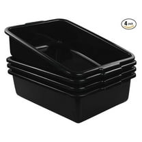 Plastic Bus Tubs 4-Pack - 22L Rectangle Utility Boxes - Large Food Storage Containers for Restaurant, Kitchen, Cafeteria - Durable Utility Boxes