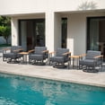 thumbnail image 4 of Opohoro 6-Pieces Outdoor Conversation Set with Swivel Rocker Chairs and Side Tables for Garden Backyard, Black, 4 of 11