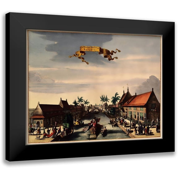 Nieuhoff 14x12 Black Modern Framed Museum Art Print Titled - Jakarta Indonesia Picture Asia - Nieuhoff 1682