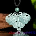 thumbnail image 2 of EOEMY Burmese Jadeite Butterfly Pendant Necklace Jewelry Jade Natural Blue Charms, 2 of 5