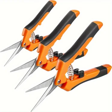 3 Packs Garden Pruning Shears, Garden Trimming Scissors, Gardening Hand Pruning Snips Titanium Coated Precision Bonsai Pruning Shears, Convenient Flower Cutters (Orange)