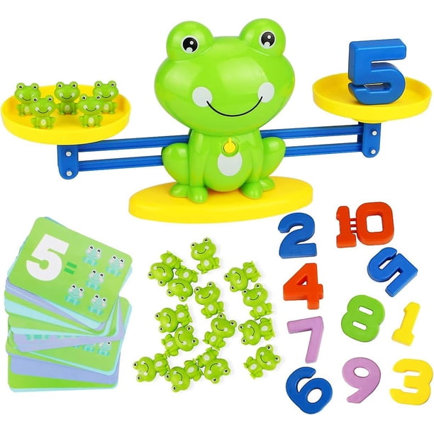 Genial juego de matemáticas, juguetes para contar equilibrio de ranas para niños y niñas, juguete educativo con números, regalo divertido para niños, edad de aprendizaje de 3 años o más"