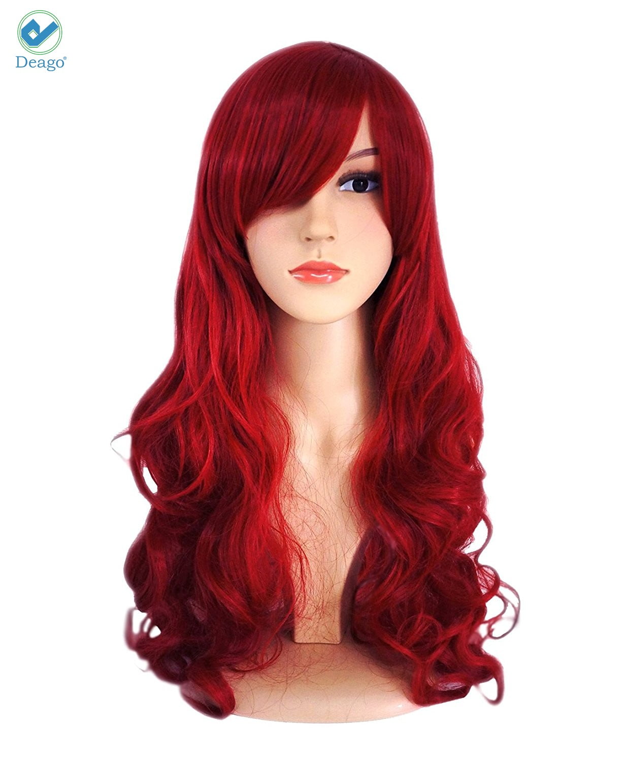 Deago Womens Long Wavy Wig Curly Glamour Hair Style for Halloween