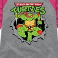 thumbnail image 3 of Teenage Mutant Ninja Turtles  - Raphael Breaking Through Shirt  - Toddler & Youth Girls Raglan Graphic T-Shirt, 3 of 5