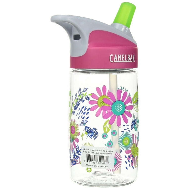 2x Camelbak Eddy Kids Spillproof Water Bottles .4L Glitter Rainbows &  Flowers