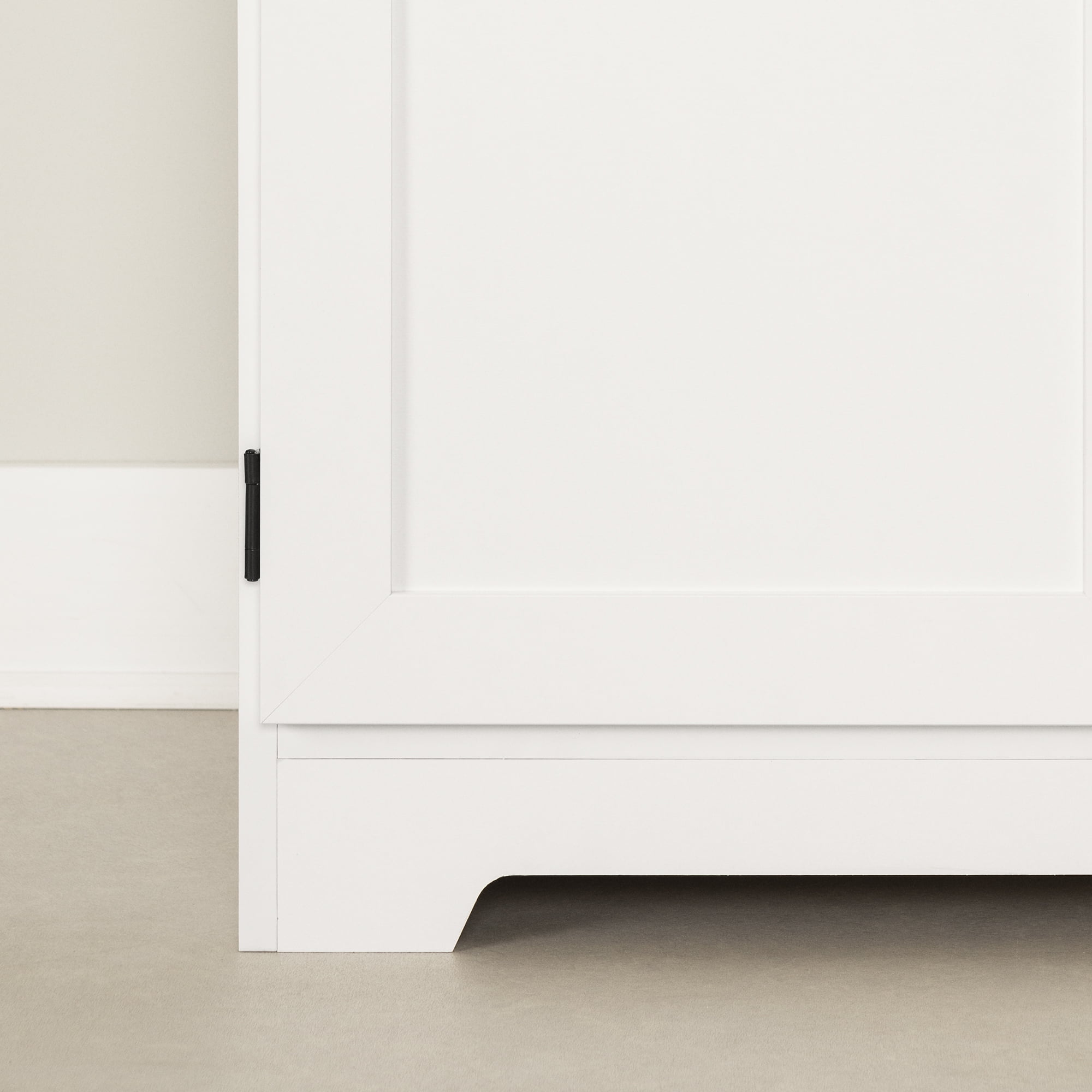 Armoire de rangement avec 2 portes, fini Blanc solide, collection Prairie de Meubles South Shore
