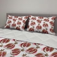 thumbnail image 2 of Fruits Comforter & Sham Bedding Set, Pomegranate Flowering Blurry Watercolor Mediterranean Taste Shrub Image, 3 pcs Duvet Set Microfiber Filling Quilt, 5 Sizes, Red Umber Rose, by Ambesonne, 2 of 4