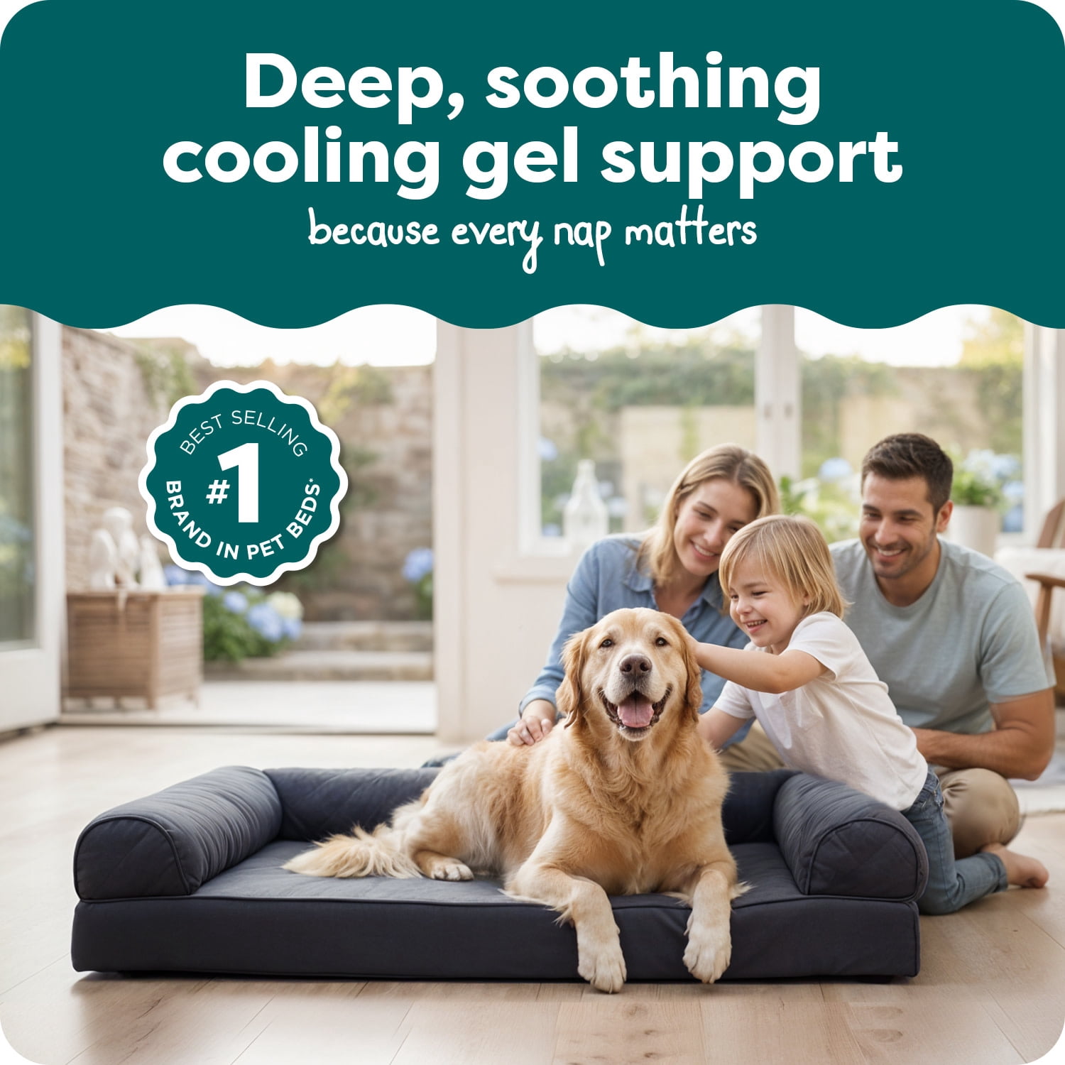 FurHaven Quilted Cooling Gel-Top Sofa Pet Bed, Iron Gray, JumboPlus, 1 Count