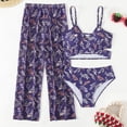 thumbnail image 5 of Hiijoy Big Girls 3-Piece Swimsuit Bikini Set with Pants Swimwear Outfits, 5 of 6