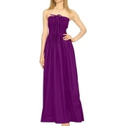 HAPPY BAY Women's Halter Neck Simple Slim Empire Waist Long Maxi Dress L-XL Autumn Violet_U505