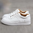 thumbnail image 2 of Zapatillas De deporte gruesas De cuero blanco De moda para Mujer, Zapatos blancos con cordones, Tenis femeninos, Zapatos De Mujer, zapatos informales con plataforma para Mujer Tan Jianjun unisex, 2 of 2
