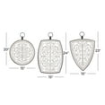 thumbnail image 3 of DecMode White Wooden Carved Scroll Wall Decor with Gray Geometric Metal Ring Frames (3 Count), 3 of 14