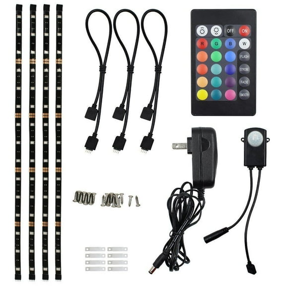 TORCHSTAR LED Strip Lights for 32 Inch-60 Inch HDTV, RGB LED TV Backlight Kit with Remote, ETL Listed, 16 Colors Changing Multi-color 5050 LEDs Bias Lighting, UL Adapter, Home Theater, Gaming Computer